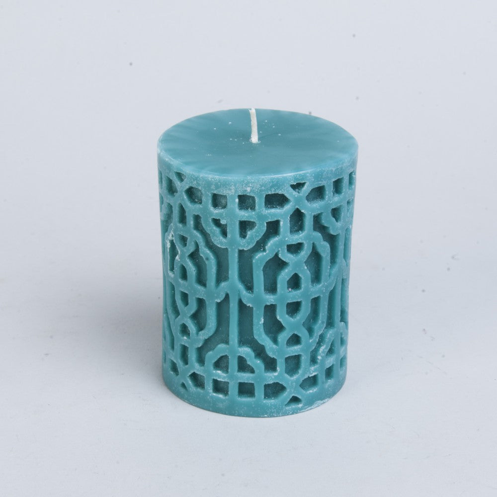 Lavender Teal Wax Candle